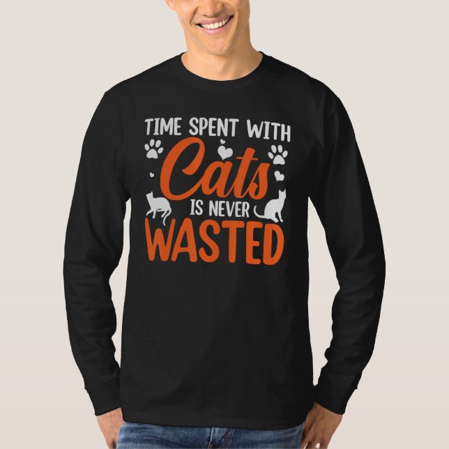 Camiseta Time Spent With Cats Is Never Wasted (Anverso)
