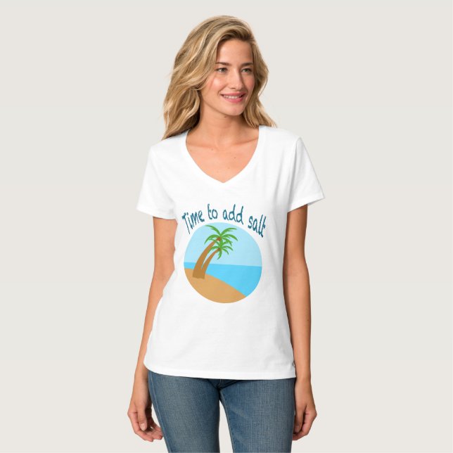 Camiseta Time to Add Salt – Tropical Beach Palm Tree Summer (Anverso completo)