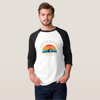 Camiseta Time to Explore Mountain Shirt – Retro Hiking Tee