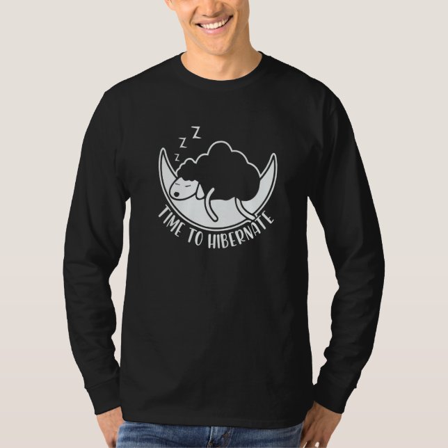 Camiseta Time To Hibernate  Goat Moon Sleeping Hibernation (Anverso)