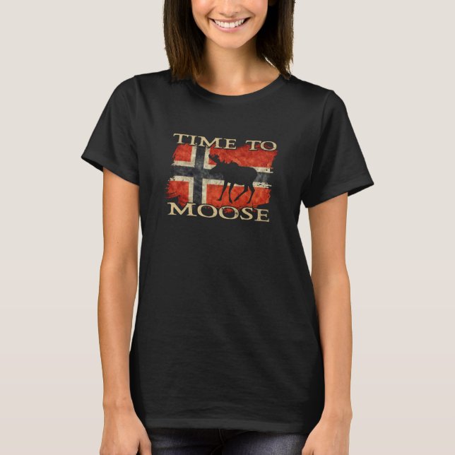 Camiseta Time To Moose Norway Flag Scandinavia Souvenir Moo (Anverso)
