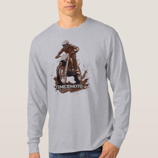 Camiseta Time to Moto Dirt Bike Graphic Long Sleve T-Shirt (Anverso)