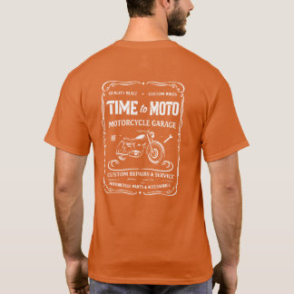 Camiseta Time to Moto Motorcycle Garage Label T-Shirt