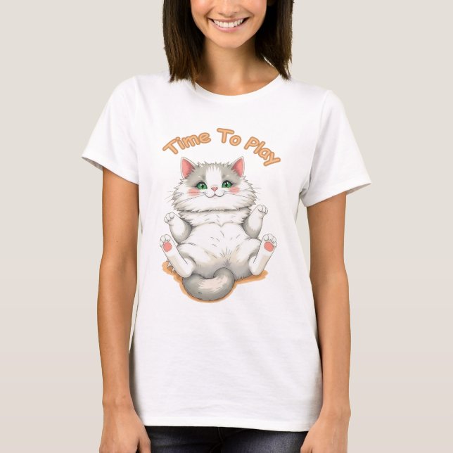Camiseta Time To Play - Best Cute Cat Design (Anverso)