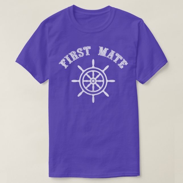 Camiseta Timón de barco de yate de barco primer oficial vin (Diseño del anverso)