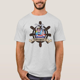 Camiseta Timón de barco náutico marinero de dibujos animado