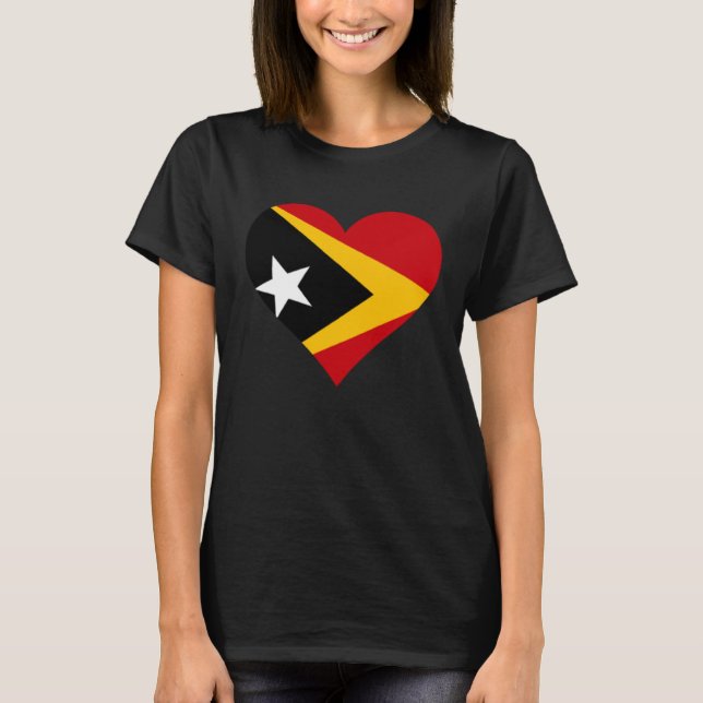 Camiseta Timor-Leste Flag Heart Timor-Leste Gifts Love Timo (Anverso)