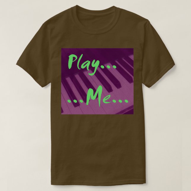 Camiseta Tin de Lavanda de imagen de teclado de piano difus (Diseño del anverso)