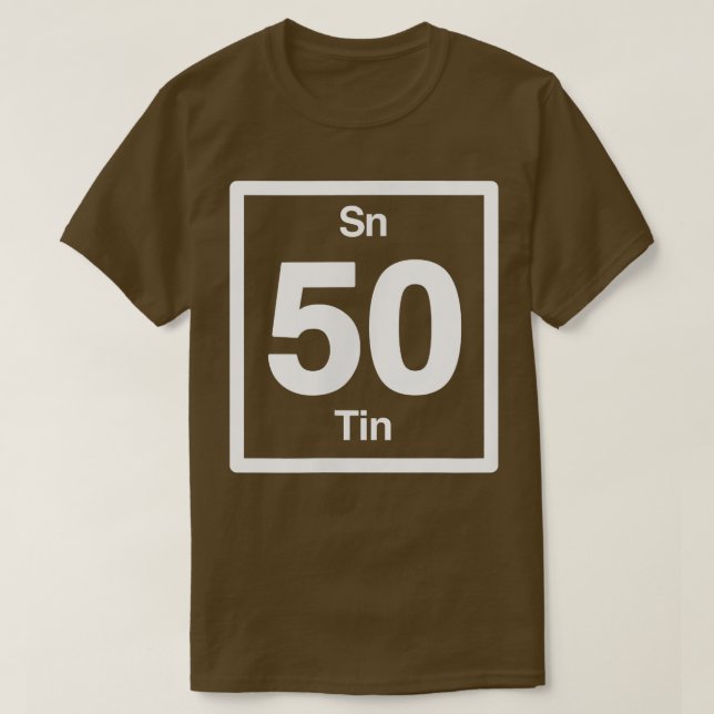 Camiseta Tin Sn, Periodic Table Elements, 50th Birthday Sci (Diseño del anverso)