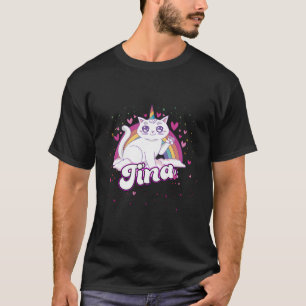 Camiseta Tina - Adorable Nombre Chica Con Hermoso Caticorn