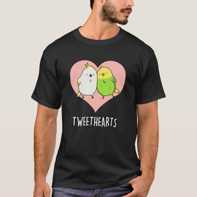 Camiseta Tinearts Funny Love Birds Pun Dark BG (Anverso)