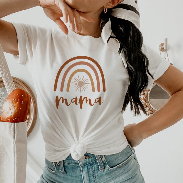 Camiseta TINLEY Boho Quemado Naranja Arcoíris Sol Mamá (Subido por el creador)