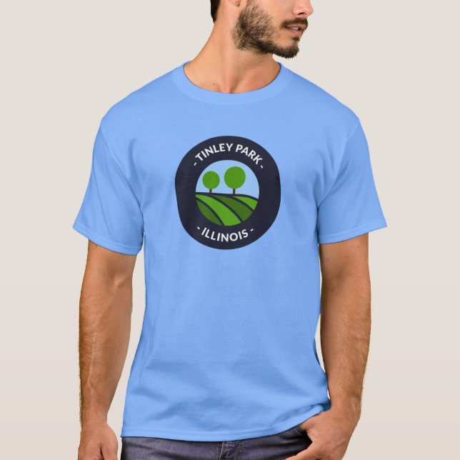 Camiseta Tinley Park Illinois Hills and Trees (Anverso)