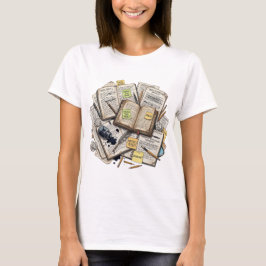 Camiseta Tinta de libro vintage retro neurodivergente