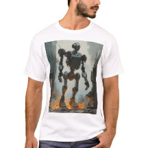 Tinta gráfica de robot retro de moda