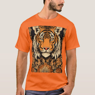 Camiseta Tinta majestuosa: intrincados tatuajes de tigre
