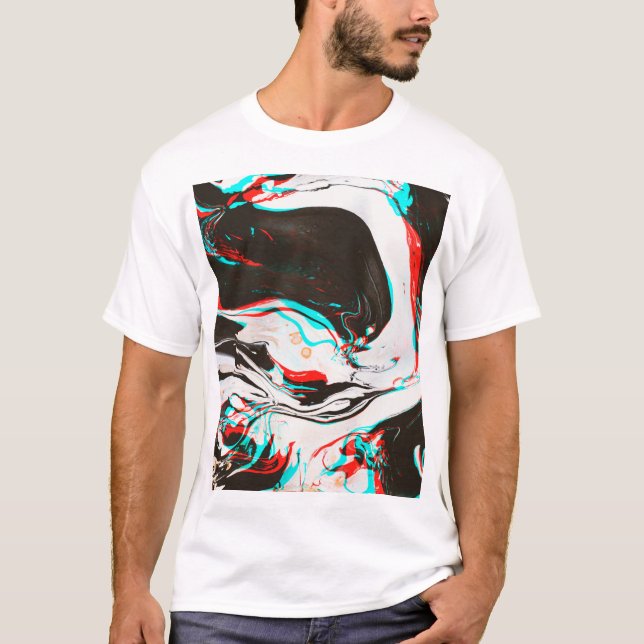 Camiseta Tinta Marcada: Textura Glitch distorsionada. (Anverso)