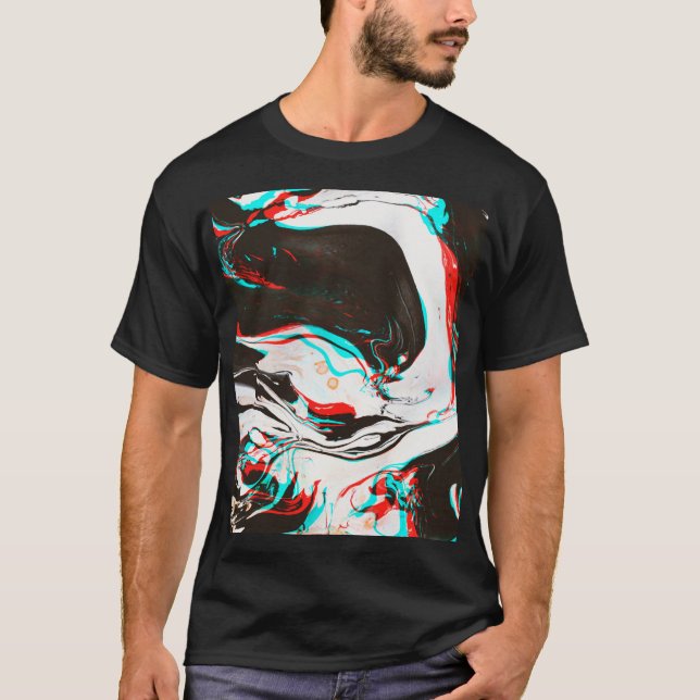 Camiseta Tinta Marcada: Textura Glitch distorsionada. (Anverso)
