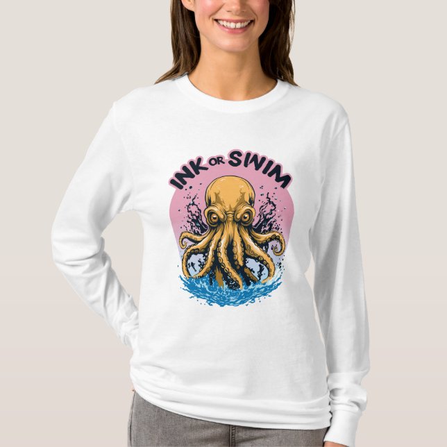 Camiseta Tinta O Nadar | Cita de Octopus Tattoo (Anverso)