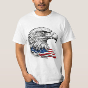 Camiseta Tinta Patriótica Águila con Bandera Americana – Ar