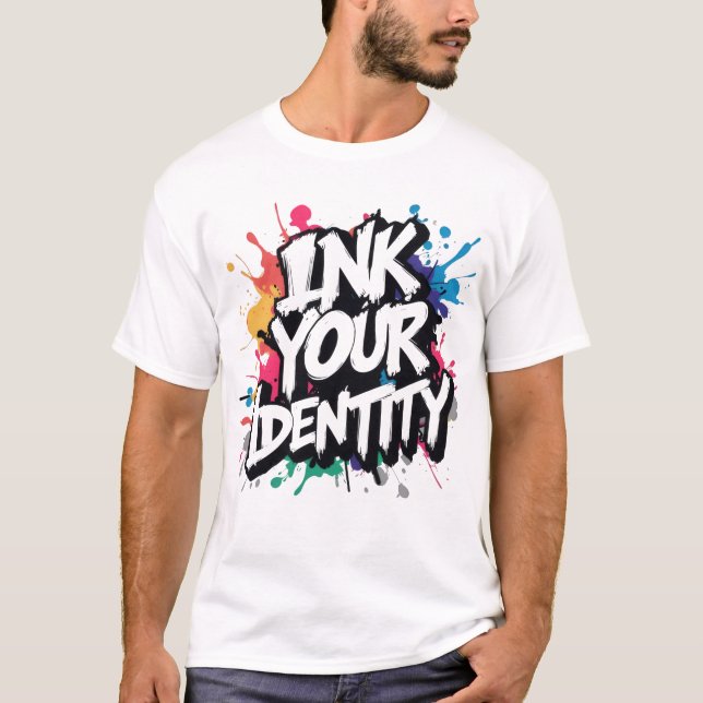 Camiseta TINTA TU IDENTIDAD Graffiti Neon Typography (Anverso)