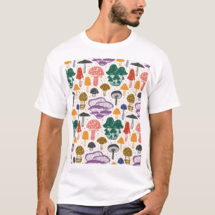 Camiseta Tinta vintage de hongos del bosque Textura