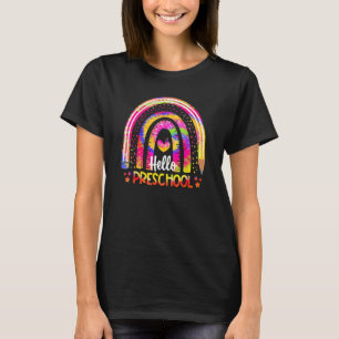 Camiseta Tinte Atado Boho Arcoíris Hola Profesor Preescolar