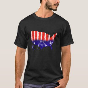 Camiseta Tinte ligado Gloria Rojo Blanco y Azul Mapa de EE.