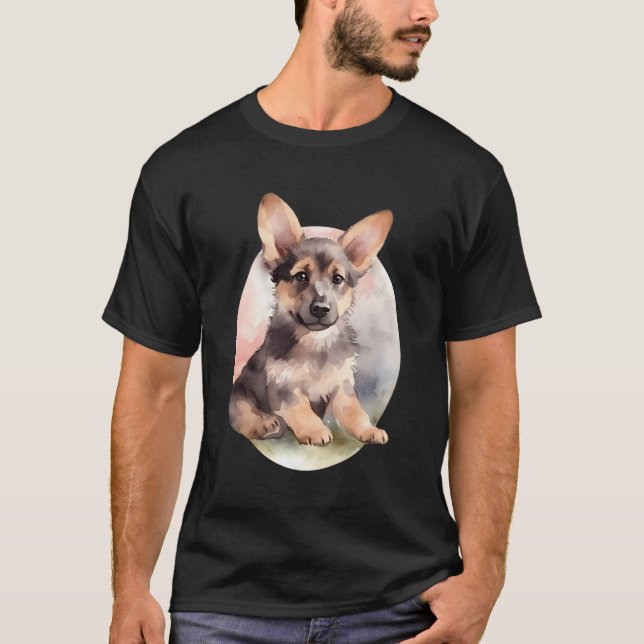 Camiseta Tiny Cute Alemán Shepherd Dog Gsd Puppy (Anverso)