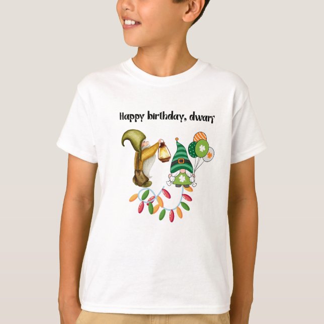 Camiseta  Tiny Elf’s Birthday Joy in Magical Colors (Anverso)