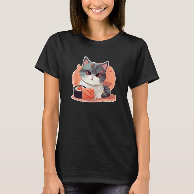 Camiseta Tiny paws and tasty rolls  A cat s sushi adventure (Anverso)