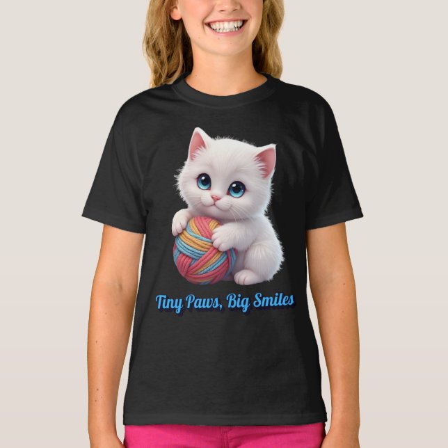 Camiseta  Tiny Paws Big Smiles Kitten (Anverso)