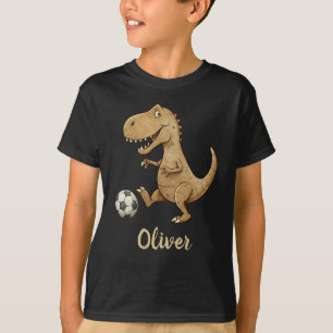 Camiseta Tiny Trex Jugando Fútbol Personalizado