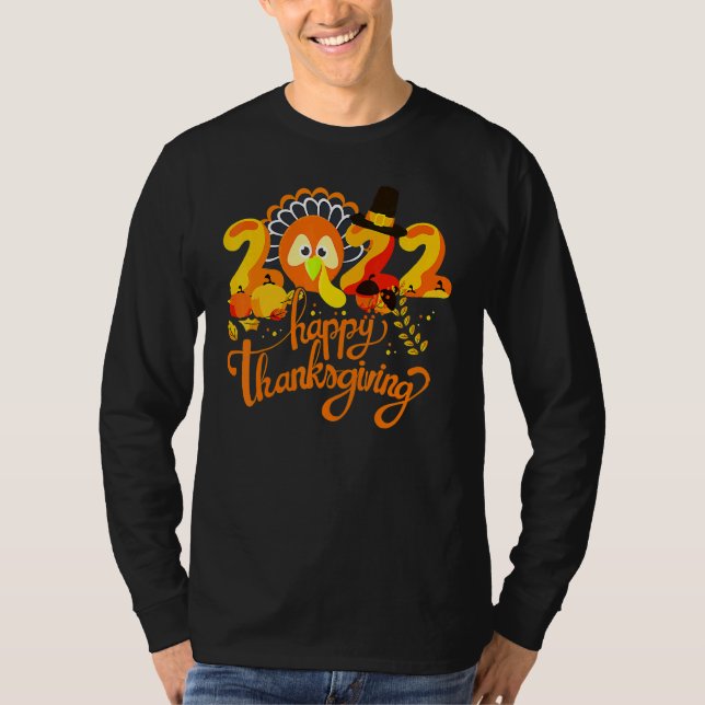 Camiseta Tiny Turkeys Happy Thanksgiving Turkey Autumn Cost (Anverso)