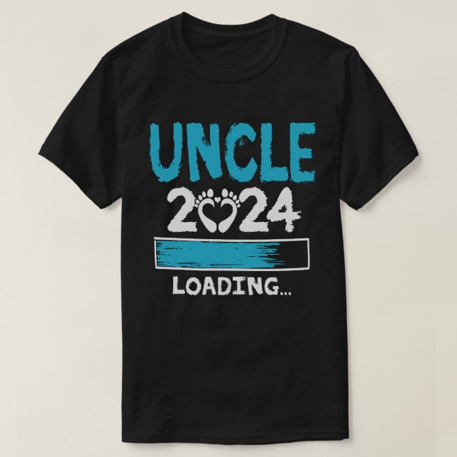 Camiseta Tío 2024 Cargando nuevo tío para ser regalo (Diseño del anverso)