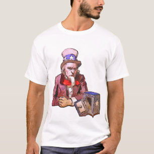 Camiseta Tío América con Tesoro Vacío Contorno Negro Ar