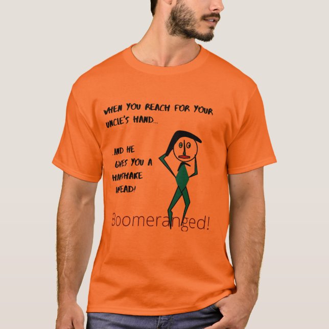 Camiseta Tío apretón de manos - Naranja - Boomerangado (Anverso)