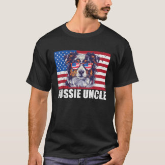 Camiseta Tío australiano Pastor Ausí Lover Bandera Estadoun