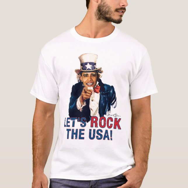 Camiseta Tío Barack Obama - oscilemos los E.E.U.U. (Anverso)