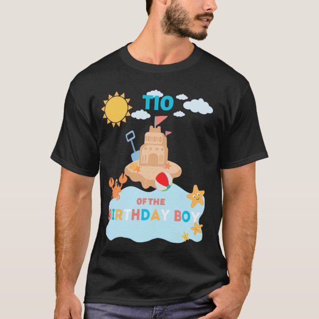 Camiseta Tio Beach Cumpleaños Verano Bday Ocean Family Matc (Anverso)