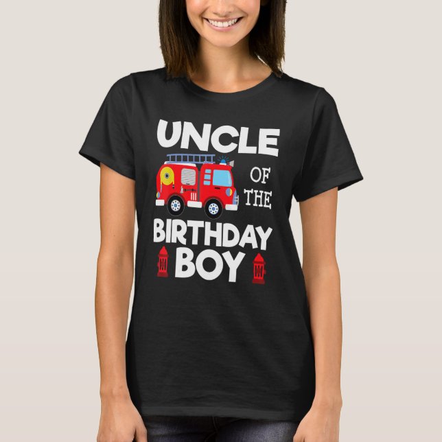 Camiseta Tío Birthday Boy Fire Camión Toddler Firefiridor (Anverso)