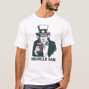 Camiseta Tío Borracho Sam Divertido 4 de Julio Tío Borracho