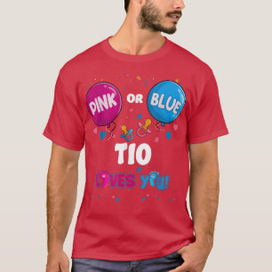 Camiseta Tío con globo rosa o azul te ama el género revelad