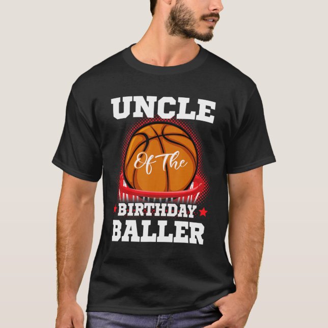 Camiseta Tío cumpleaños de baloncesto Boy Family Baller b-d (Anverso)
