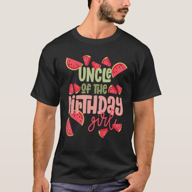 Camiseta Tío Cumpleaños uno en una sandía de Melón Cumpleañ (Anverso)