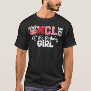 Camiseta Tío de la Chica de cumpleaños Cow Family Cow Farm 