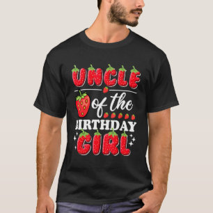 Camiseta Tío de la Chica de cumpleaños Cute Strawberry Birt