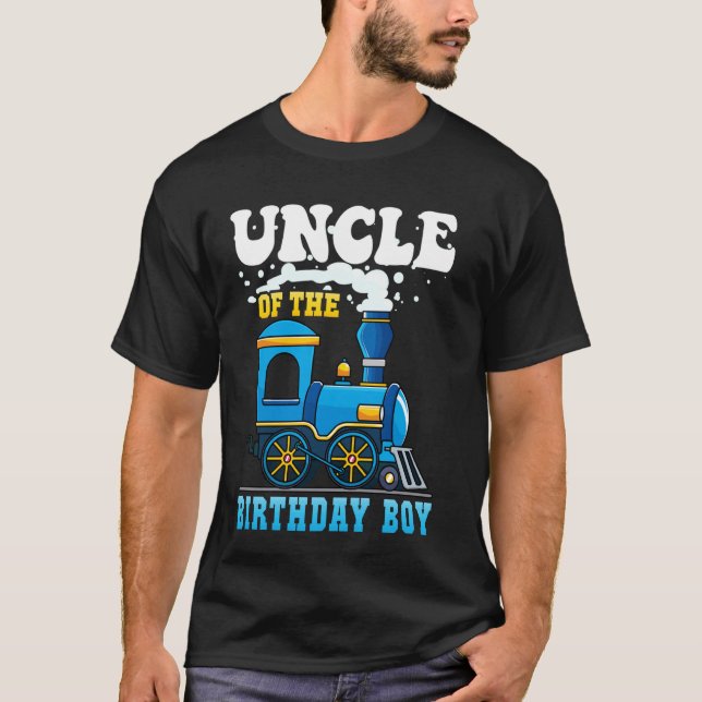 Camiseta Tío de la familia de Fiestas del tren de cumpleaño (Anverso)