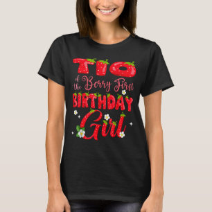 Camiseta Tío de la niña de cumpleaños de fresa del primer a