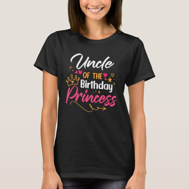 Camiseta Tío De La Princesa De Cumpleaños Chica Familiar (Anverso)
